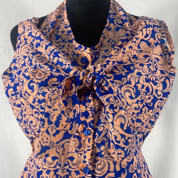 Francesca’s Blue, Peach,Romper, short set onsie,halter, button up, size small - Picture 16 of 16